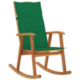 VidaXL Fauteuil à bascule avec coussins bois d'acacia massif vert
