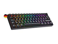 Ranked N60 Nova 60% | Heet Verwisselbaar Mechanisch Gamingtoetsenbord | 62 Toetsen Multi Color RGB LED Backlit voor PC/Mac | QWERTZ ISO DE Duitse (Zwart, Gateron Pro Yellow)
