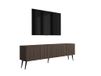 3xE living Meuble TV 170 cm, chêne Dunin, pieds inclinés noirs