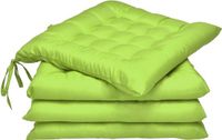 Beautissu Lea – Stoelkussens Eetkamer 40x40 cm – Set van 4 Zitkussen met Lint Groen