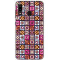 Samsung Galaxy A20e patchwork mandala bedrukt siliconen hoesje