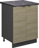 Vicco Fame-Line Meuble bas de cuisine – 60 cm, WB Chêne anthracite panneau