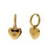 Lucardi Dames Stainless steel oorringen met zirkonia voor dames - Oorbellen - Staal - Goudkleurig