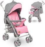Lionelo Irma Buggy - Grijs/Roze - Lichtgewicht - Compact Opvouwbaar