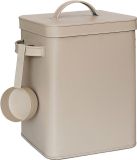 Merkloos Relaxdays Koffieblik luchtdicht - 6,5 l - met lepel - beige