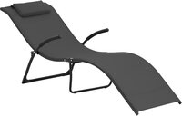 Uniprodo ligstoel - zwart - stalen frame - golfvorm