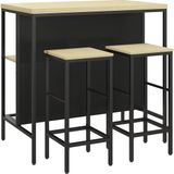 HOMCOM Bartafelset MDF 100x60x95cm Natuurlijk hout