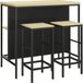 HOMCOM Ensemble table de bar MDF 100x60x95cm Bois naturel
