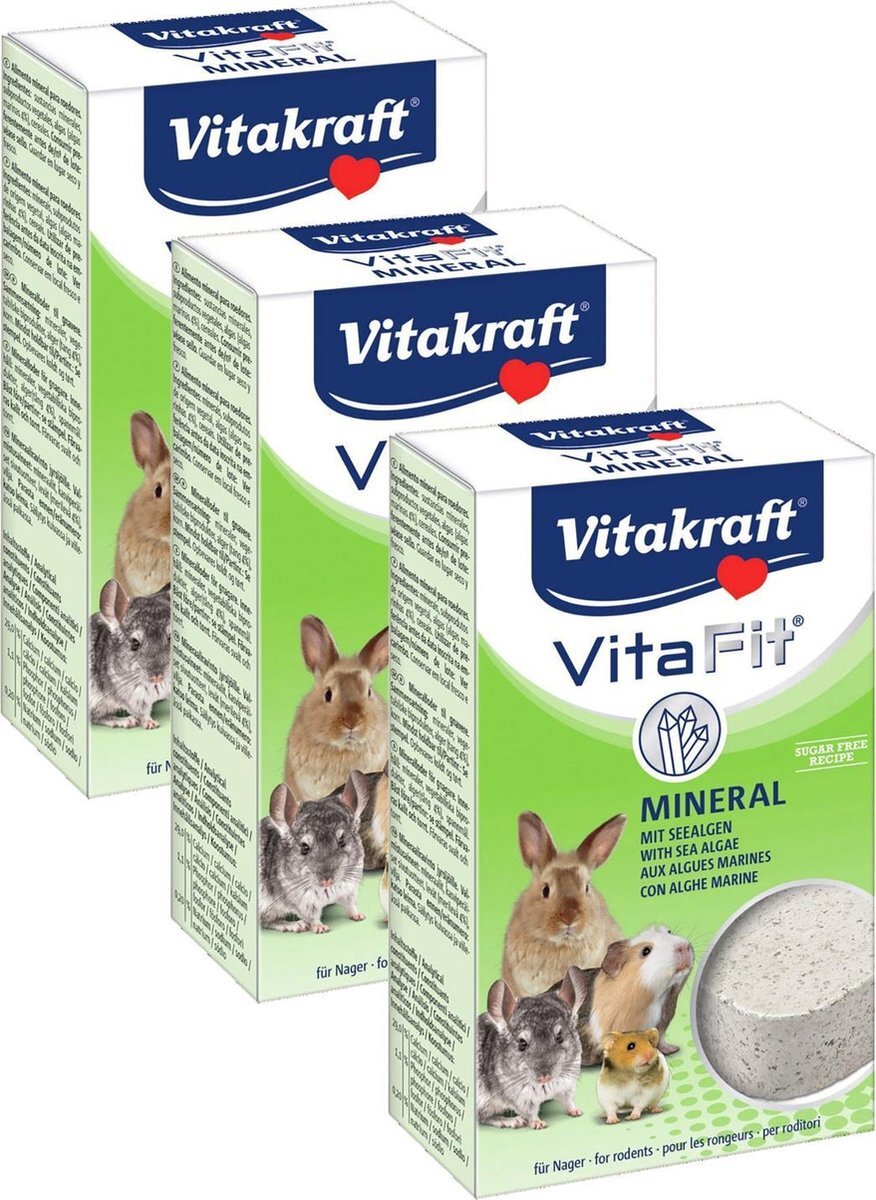 VITAKRAFT Vita Mineral Knaagsteen - Supplement - 3 x 170 g