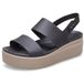 Crocs Brooklyn Low Wedge Teenslippers voor dames, Zwarte paddenstoel, 36/37 EU