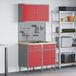 vidaXL Werk Cabinet met lade 5 st Rood Engineered hout en staal