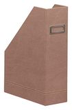 RHODIA 194544C - Tijdschrifthouder Rozenhout - 10 x 25 x 31 cm - Oranje Zadelstiksel - Buitenkant in Imitatieleer - Home Office Rhodiarama Collectie - Bureauorganisatie en Stijlvolle Opberging