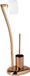 Merkloos Relaxdays wc-rolhouder - toiletborstel en houder - 3 in 1 - staand - zonder boren - koper