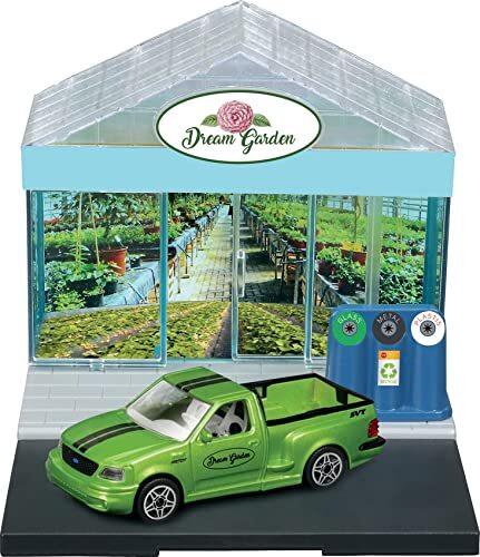 Bburago City Garten Center Set: Speelgoedgebouw, inclusief accessoires en 1 speelgoedauto (18-31513)