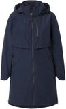 Ulla Popken - Dames Parka met zijsplitten, capuchon en ritszakken - Marine - Maat 42+