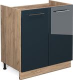 Vicco Fame-Line Meubles de cuisine – 80 cm, WB Marbre Bleu foncé brillant