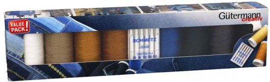 Gütermann Naaigarenset denim met jeansnaalden 8x100m