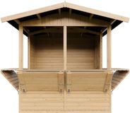 Timbela M149B - Houten marktkraam - 4 m² - 263x253xH232 cm - met 4 verkoopvensters