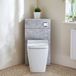 Hudson Reed Cluo WC-Ombouw Hoekmontage Moderne Béton Gris avec Bouton de Chasse d'Eau Chromé avec Réservoir et Sandford Toilette Debout
