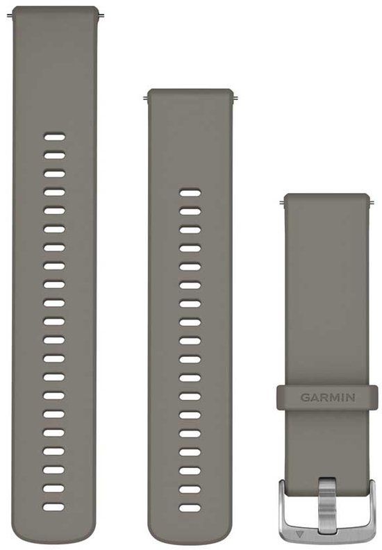 Garmin Quick Release 22mm Siliconen Bandje Zilver Grijs