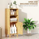 Homcom Badkamerkast - Bamboe - 32x30x90cm - Natuurlijk hout