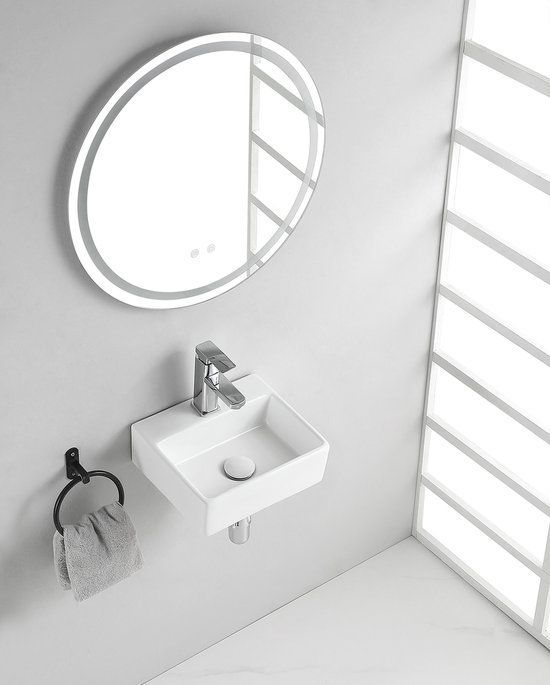 Exellence Leto fontein 32x29x11cm wit - Rechthoek - 1 kraangat