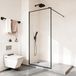 Merkloos Latios Glazen Douchewand - Vaste Frameloze Inloopdouche - 86,4 x 187 cm - 8 mm Helder Veiligheidsglas - Mat Zwart