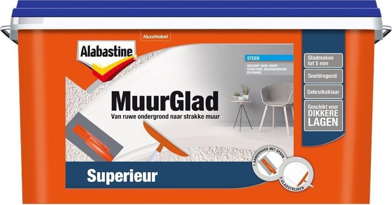 Alabastine MuurGlad Superieur - Wit - 5 L