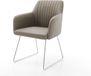 DELIFE Fauteuil Greg-Flex, acier inoxydable, cuir véritable, marron