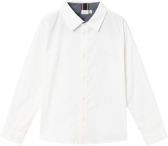 Name it hemd jongens - wit - NKMnewsa - maat 122/128