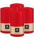 Wiedemann Bougie cylindrique/bougie pilier - 4x - rouge - 13 x 7 cm - 52 heures de combustion