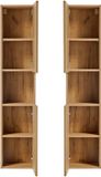 en.casa Badkamerkast Newport kolomkast 140x30x25 cm eikenkleurig