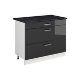 Vicco Keukenonderkast R-Line, Antraciet Hoogglans/Wit, 100 cm
