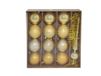 DUE ESSE CHRISTMAS SRL Set gouden punten + ballen 8 cm 12 stuks