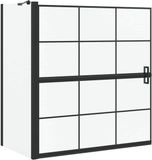vidaXL Badscherm douchewand, zwart en transparant, 116 x 68 x 128 cm