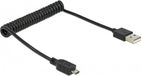Roline USB Micro B naar USB-A spiraalkabel