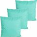 Anna's Collection Buitenkussens - 3x - Turquoise Blauw - 60 x 60 cm