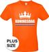 Shoppartners Bv Oranje Koningsdag met kroon grote maten shirt heren 4XL
