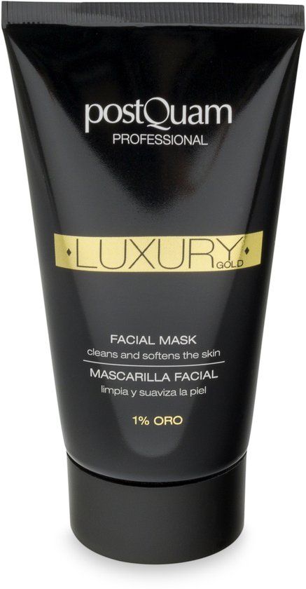PostQuam Luxe gouden gezicht masker van 1% collodial goud, botanica extracten, natuurlijke, anti-age, anti-oxidant, verjongend masker, schone huid, zuiverend, gevoelige huid types 75ml