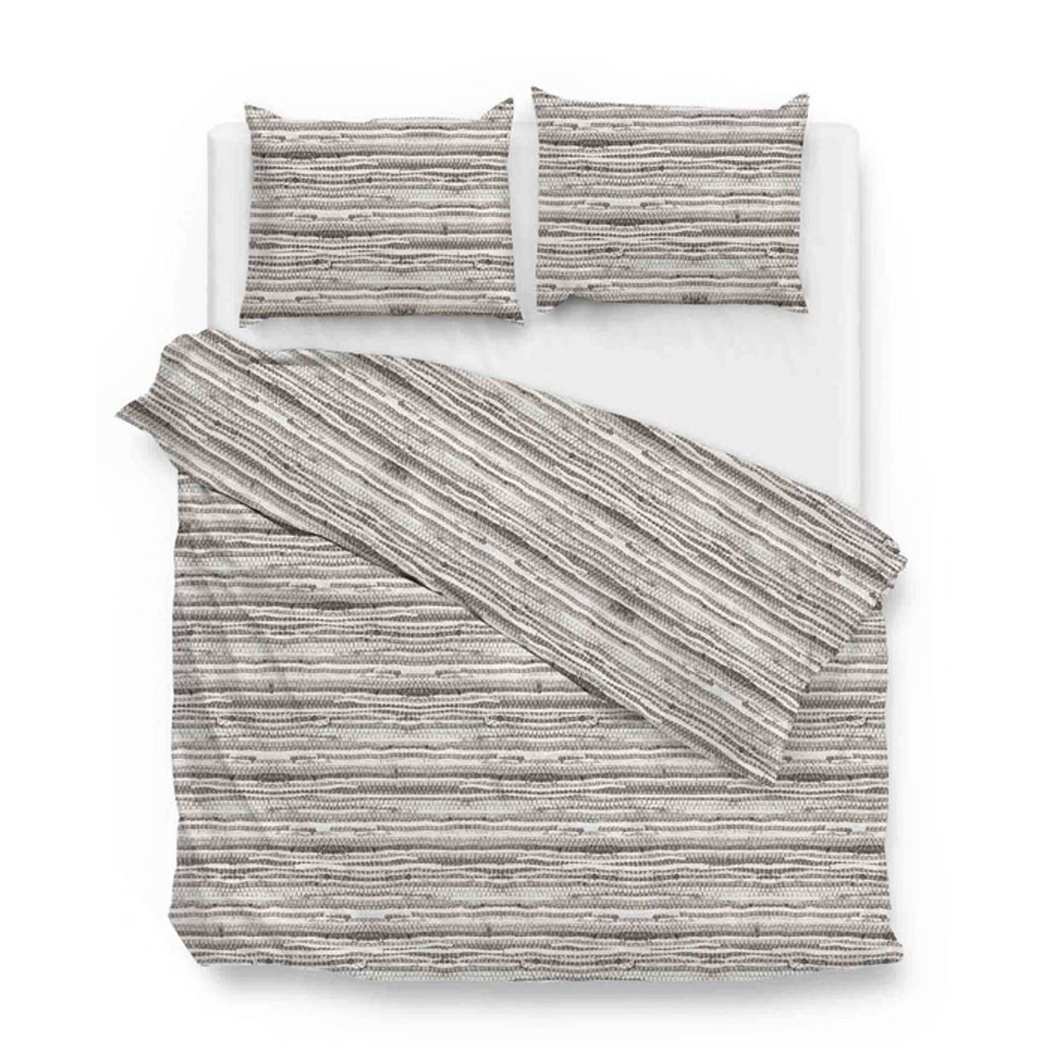 Zo!Home Marko Dekbedovertrek - Bruin - Lits-Jumeaux 240x200/220 cm - Katoen
