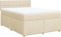 vidaXL Boxspring met matras stof crèmekleurig 140x190 cm