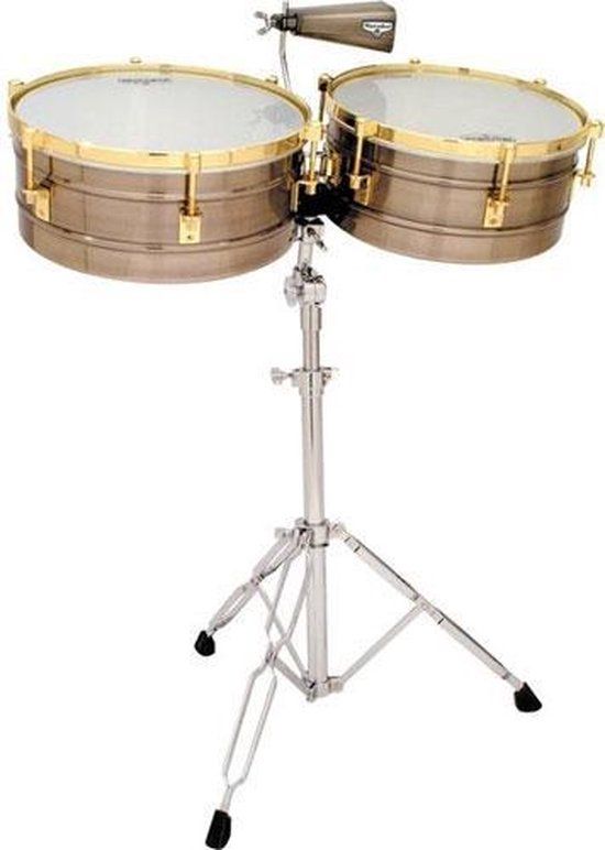Latin Percussion LP M257BNG Matador Timbales Brushed Nickel Gold Tone