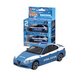 Bburago - Dubbelpakket Politie op schaal 1:43, Alfa Romeo Giulia en Tonale