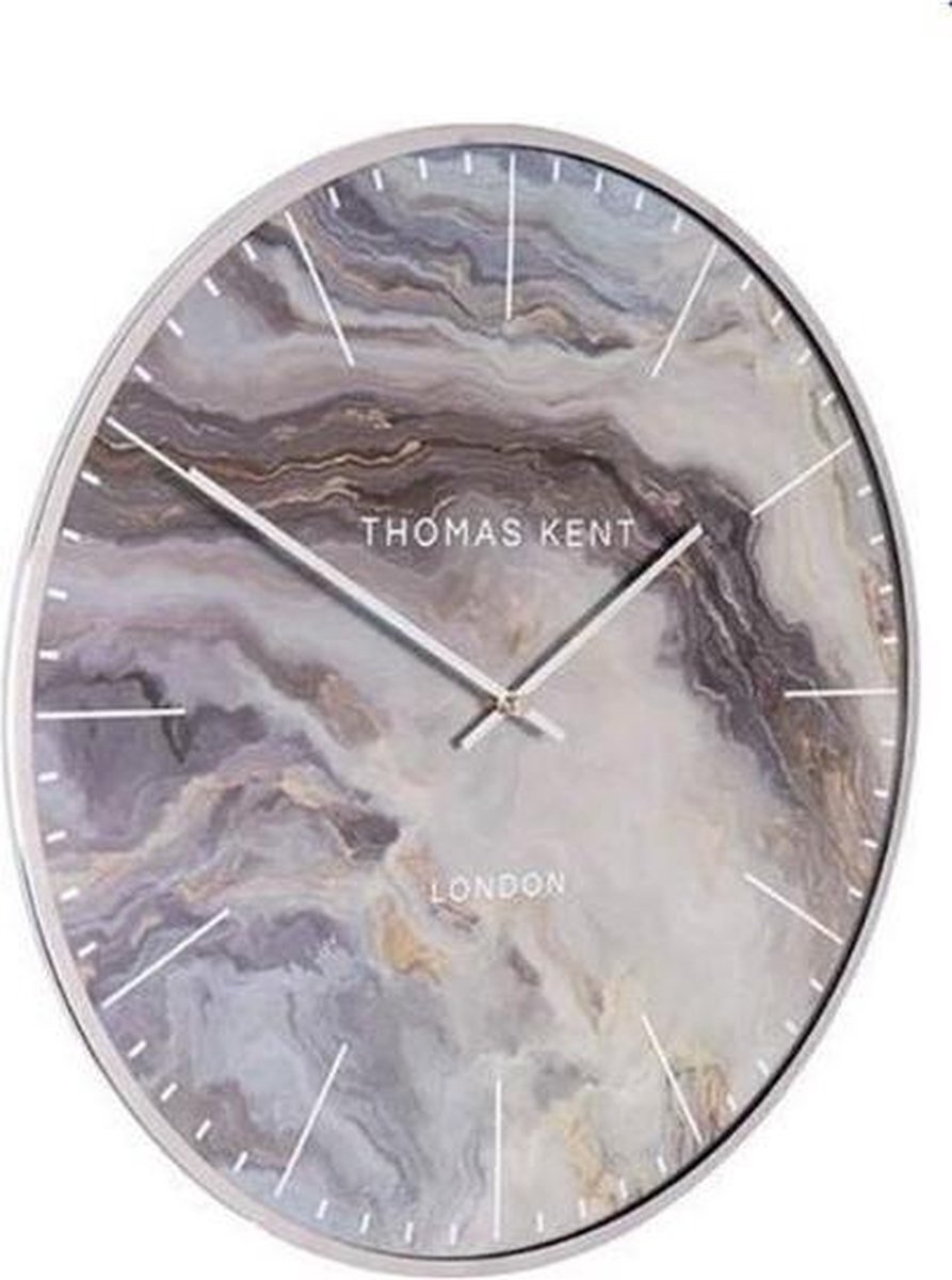 Thomas Kent Wandklok Oyster 40 X 4 Cm Staal Paars/zilver