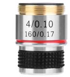 Objectif de microscope - 4x - longueur de tube 160 mm - RMS - Aluminium - Chromatique