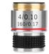 Objectif de microscope - 4x - longueur de tube 160 mm - RMS - Aluminium - Chromatique