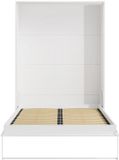 Vente-unique lit armoire bois blanc 160 x 200 cm