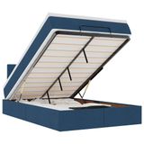 VidaXL Pouf de lit avec matelas et LED 120x190 cm tissu bleu