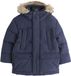 Next Jongens Parka met Imitatiebont Rand - Navy - Maat 122