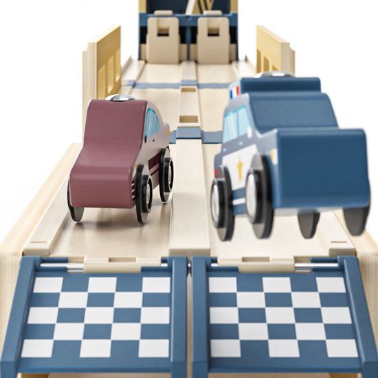 Topbright Houten auto transporter & racebaan